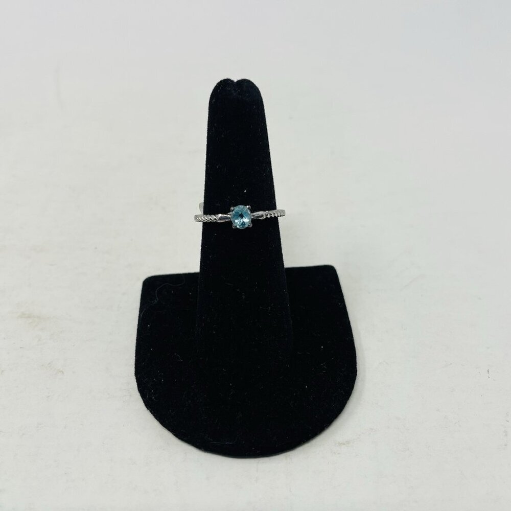 Madagascar Paraiba Apatite Size‎ 7 Platinum Over Sterling Silver Ring 5014